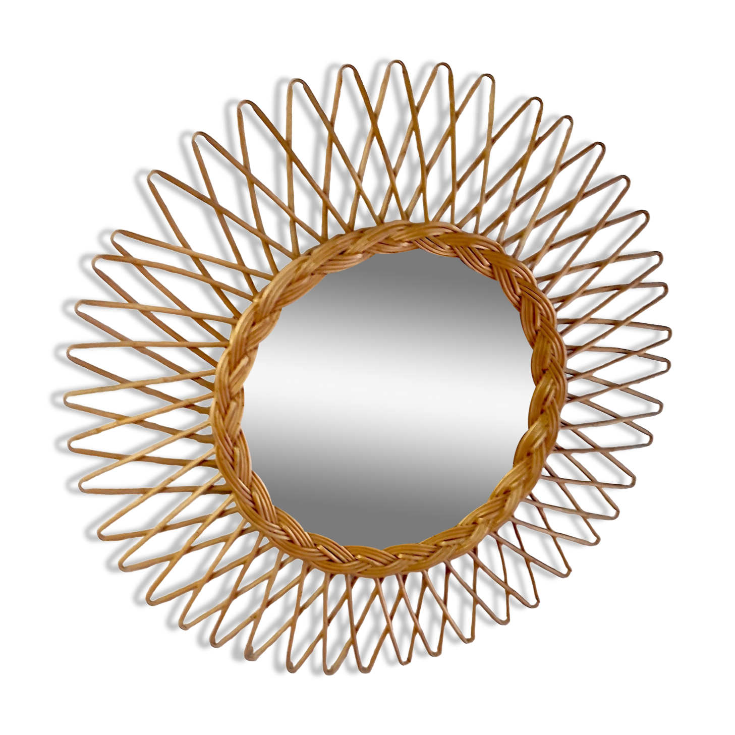 Rattan sun mirror – 50s/60s