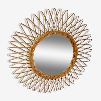 Rattan sun mirror – 50s/60s