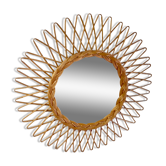 Miroir soleil en rotin – années 50/60