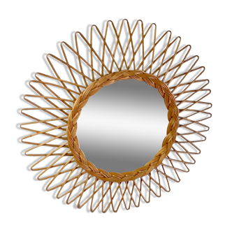 Rattan sun mirror – 50s/60s