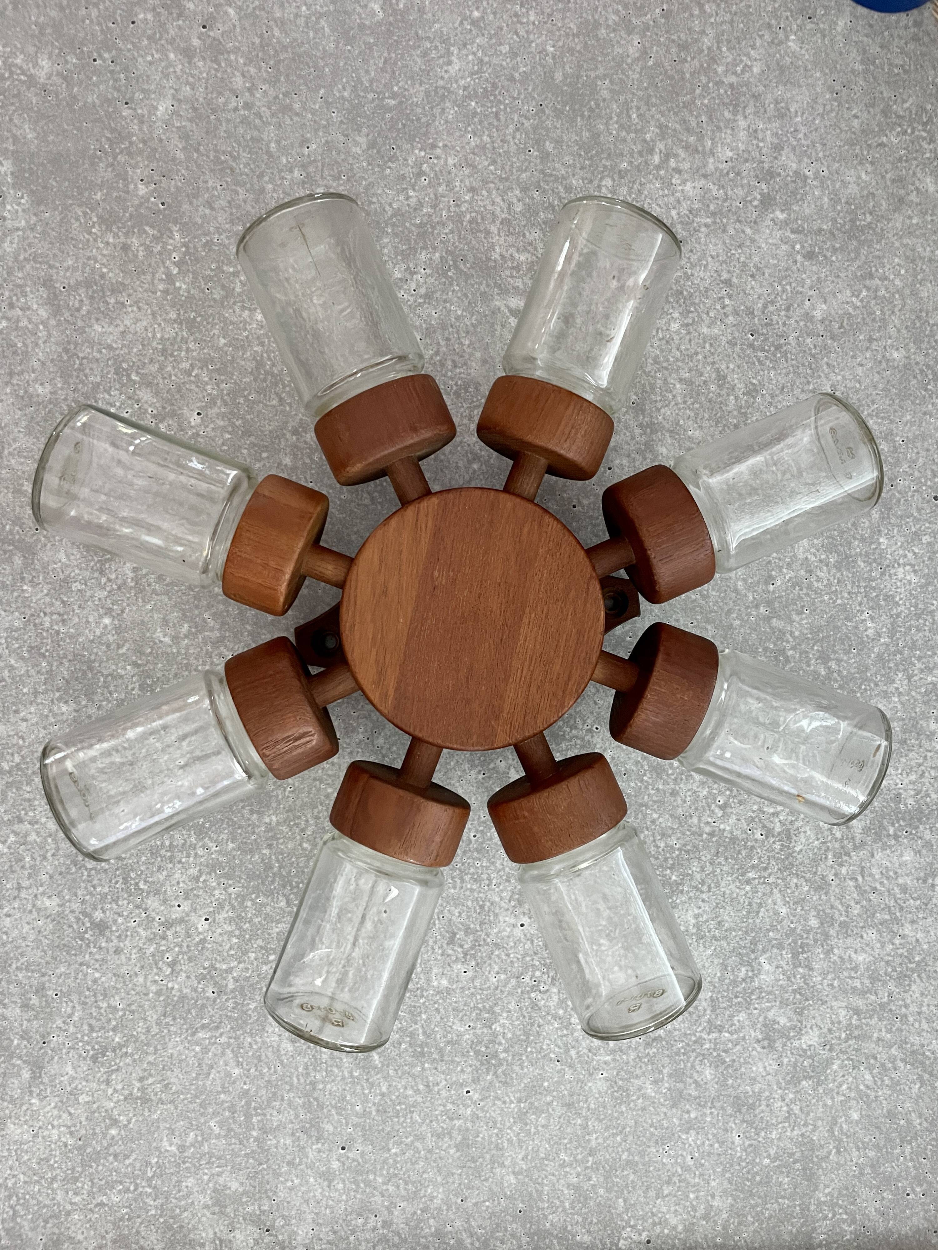 Vintage wall spice wheel digsmed teak 1964