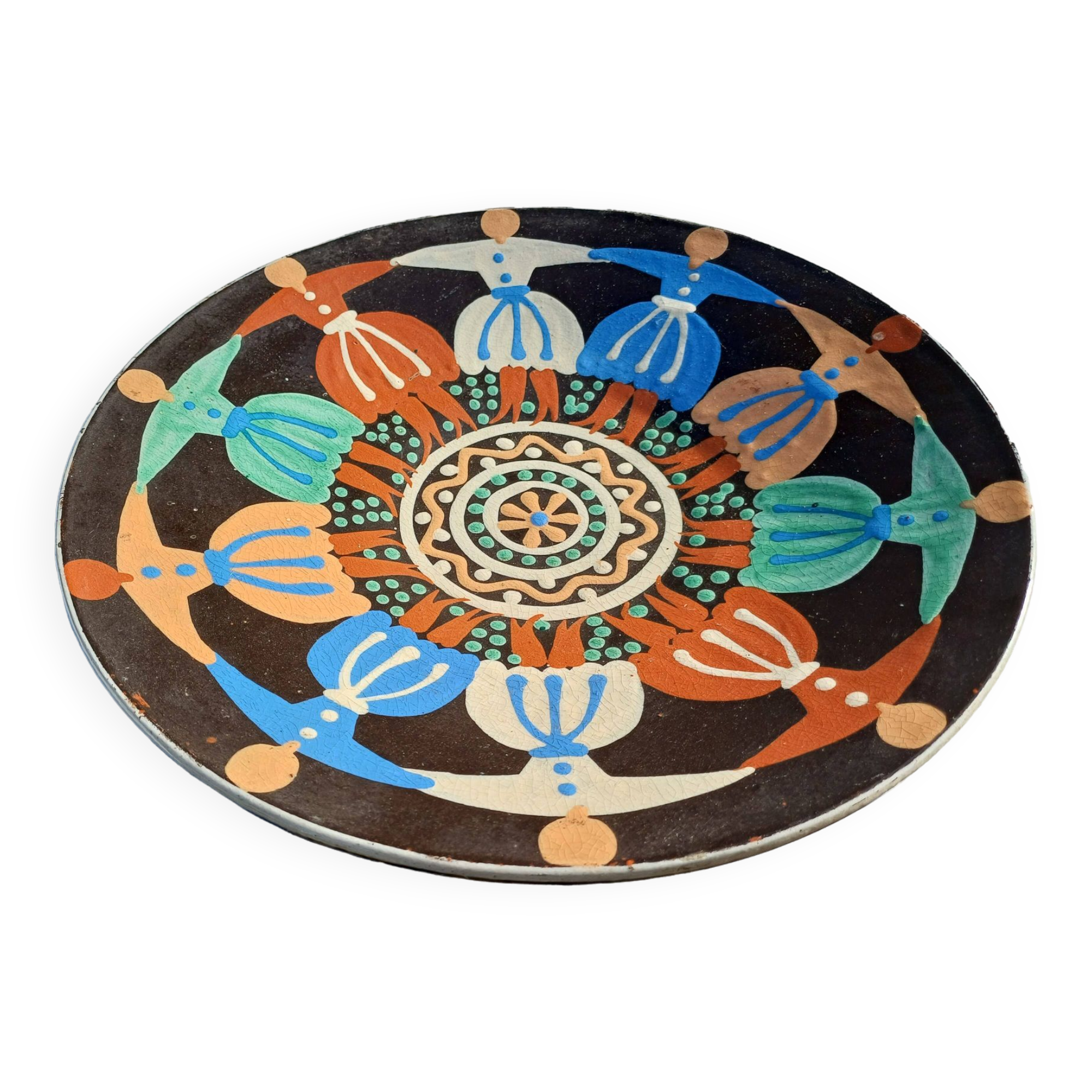 Glazed terracotta dish