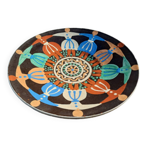 Plat terre cuite émaillée