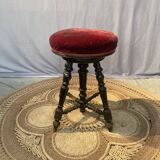 Blackened wooden piano stool Napoleon lll style
