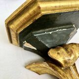 Wall-mounted console in painted gold wood