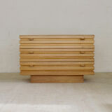 Solid elm three-drawer chest of drawers