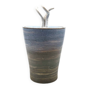 Vase en céramique bleue Gabriele Bucci, Italie vers 2000