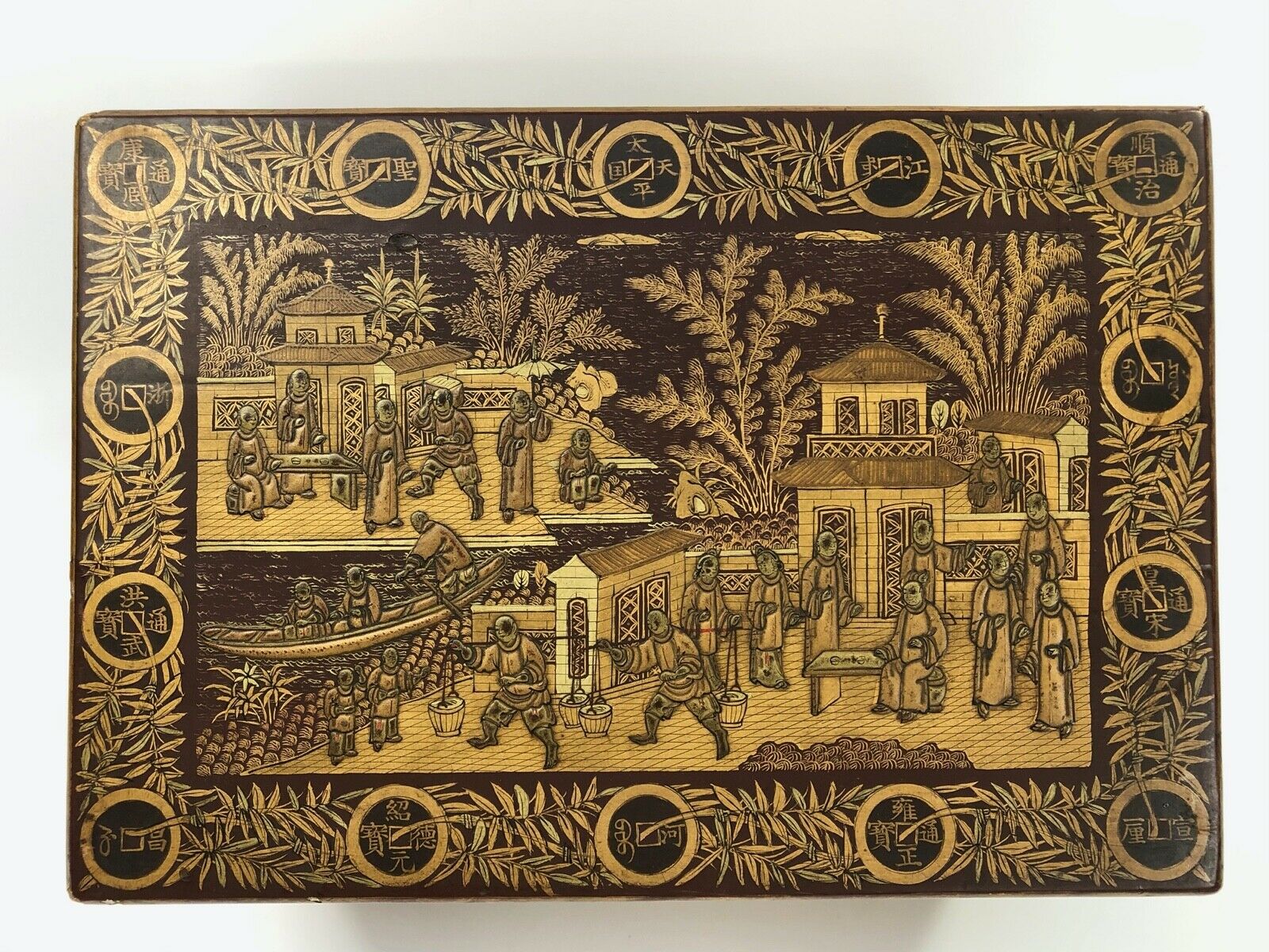 Box laque japan china a the with etain enhances or scene commerce19eme