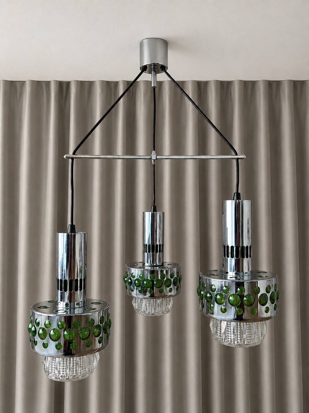 Massive Space Age Chrome Chandelier – 1970s