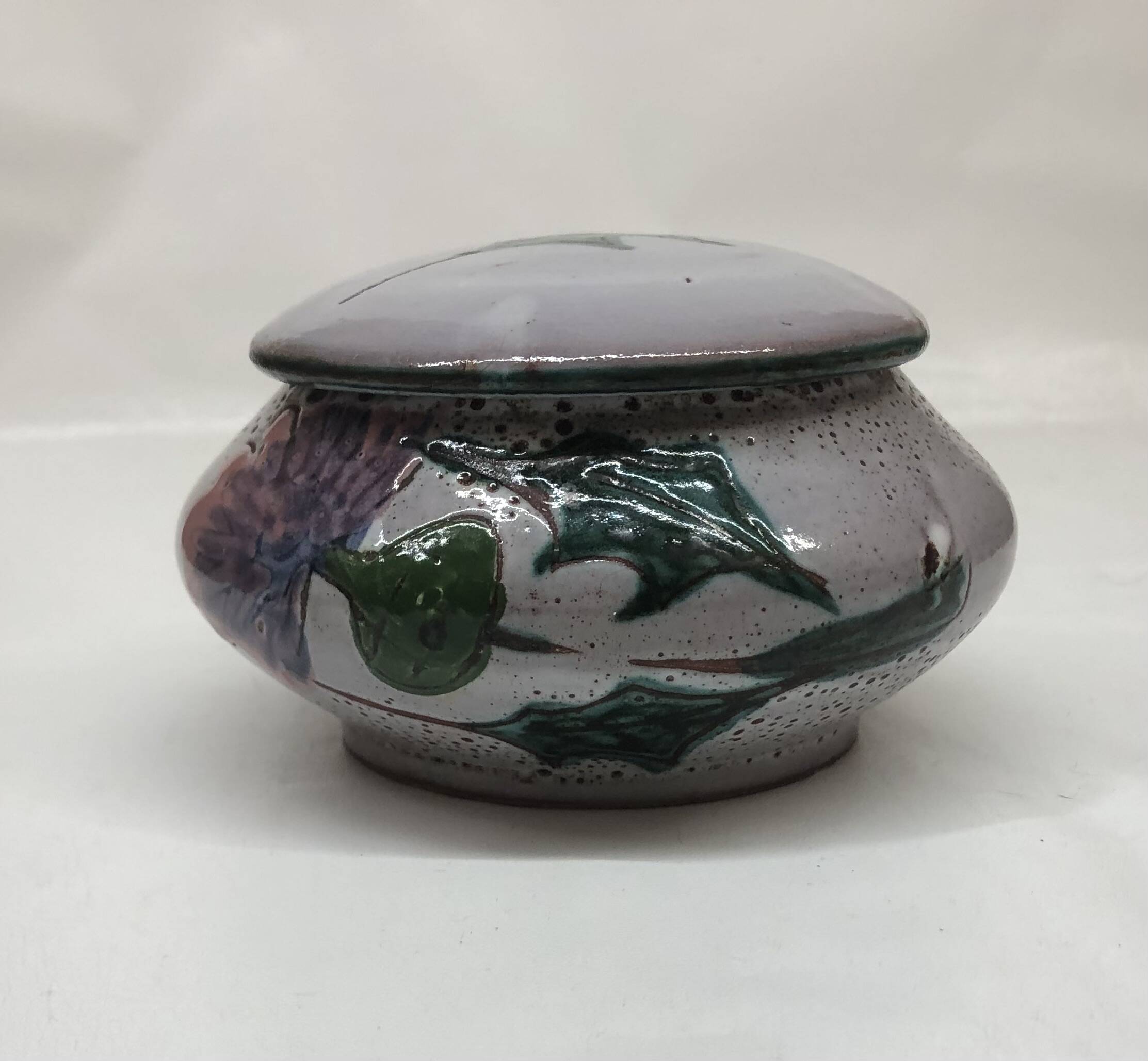 Covered ceramic pocket emptier from Vallauris by Daniel Étienne