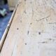 Antique wooden school desk with double lift-up tops.