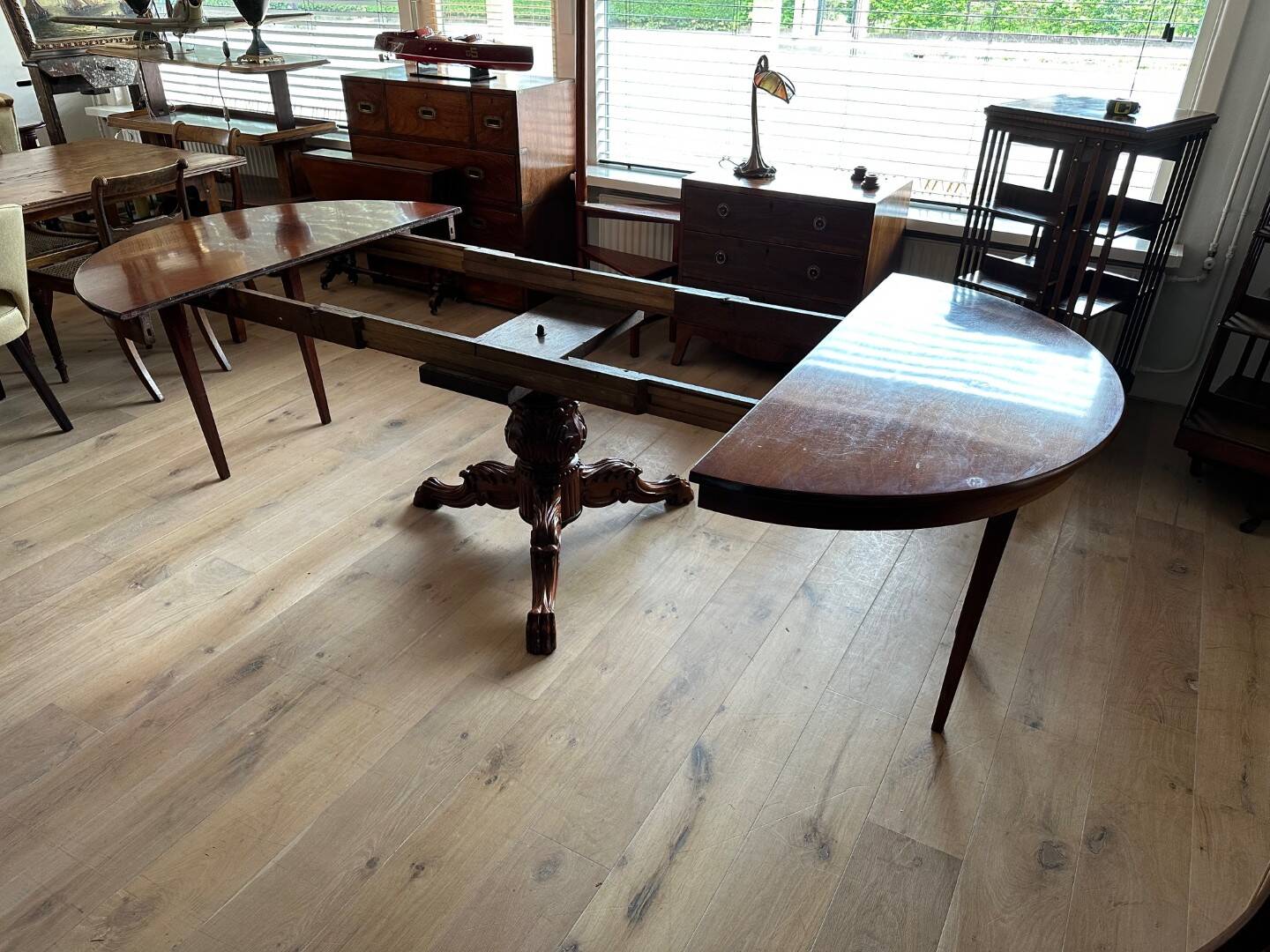 Large antique oval Dutch mahogany table