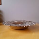 Coupe à fruits en métal argenté.