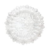 Structured glass round ceiling lamp / vintage 60s-70s