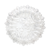 Plafonnier rond en verre structuré vintage années 60-70