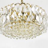 Bakalowits Vienna Grand Chandelier in Gilded Brass and Crystal Glass, Austria, 1970s