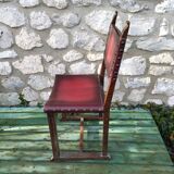 Chaise bois sculpté style médiéval heroic fantasy