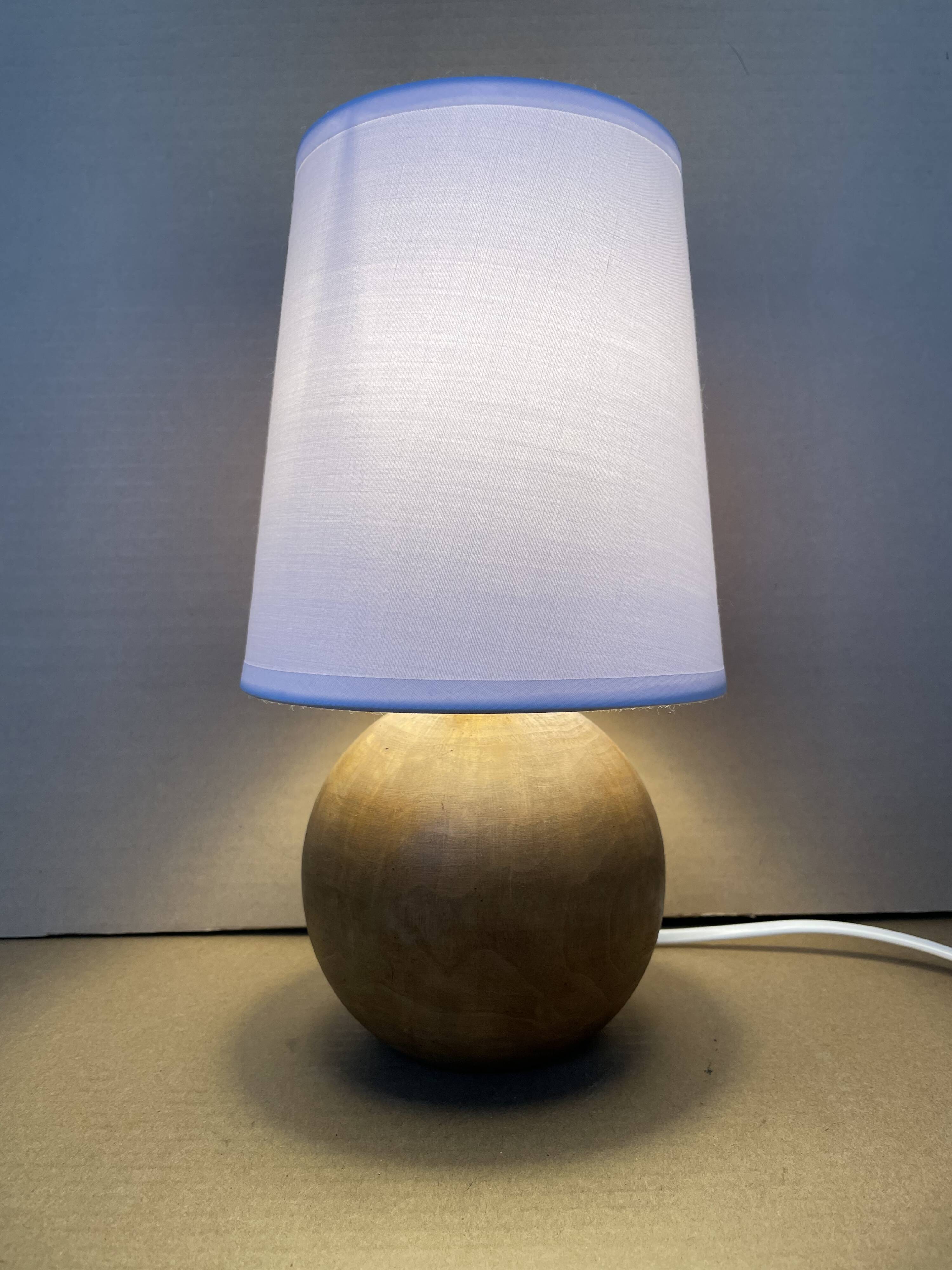 Old blond wood table lamp