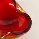 Large Murano Glass "Red-Yellow" Bowl Element Shell Ashtray Murano, Italy, 1970s