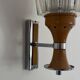 Mid-century glass and brown metal wall light, 1960, Italy