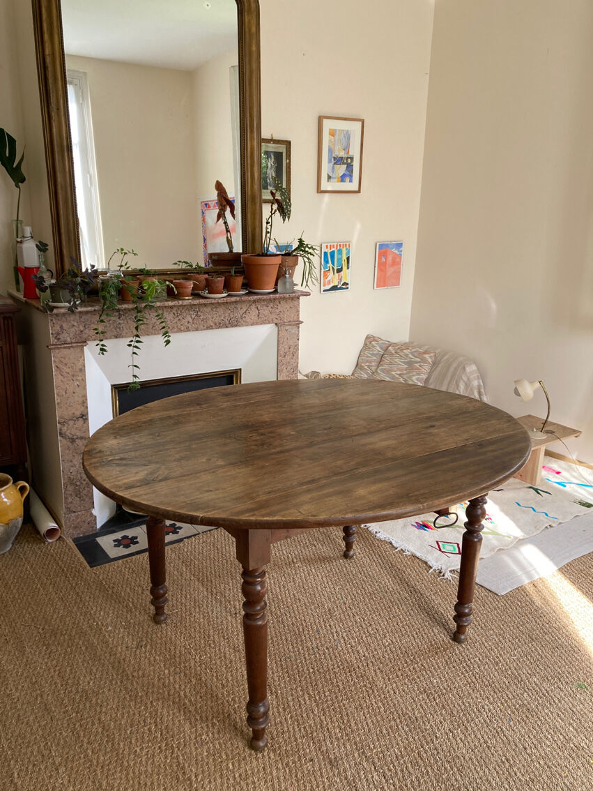 Table pliable de cuisine salle à manger 2 abattants - table ovale