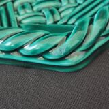 Varnished ceramic trivet from Vallauris and 2 bottle coasters.