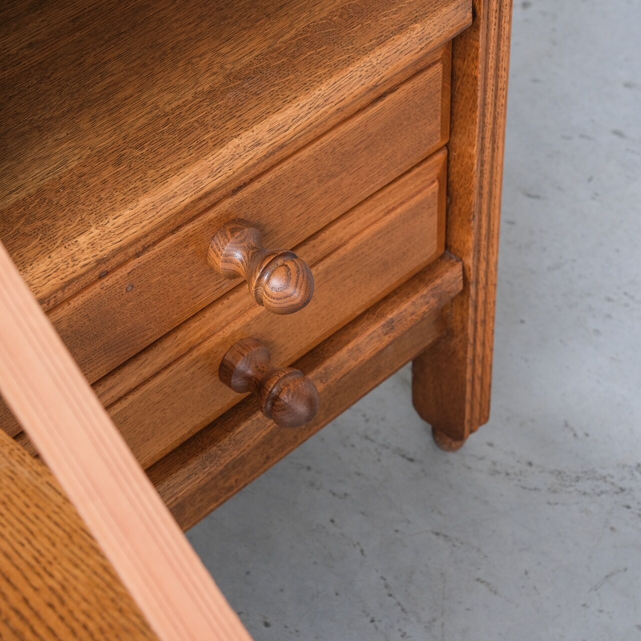 Guillerme et Chambron oak mid-century french cabinet sideboard
