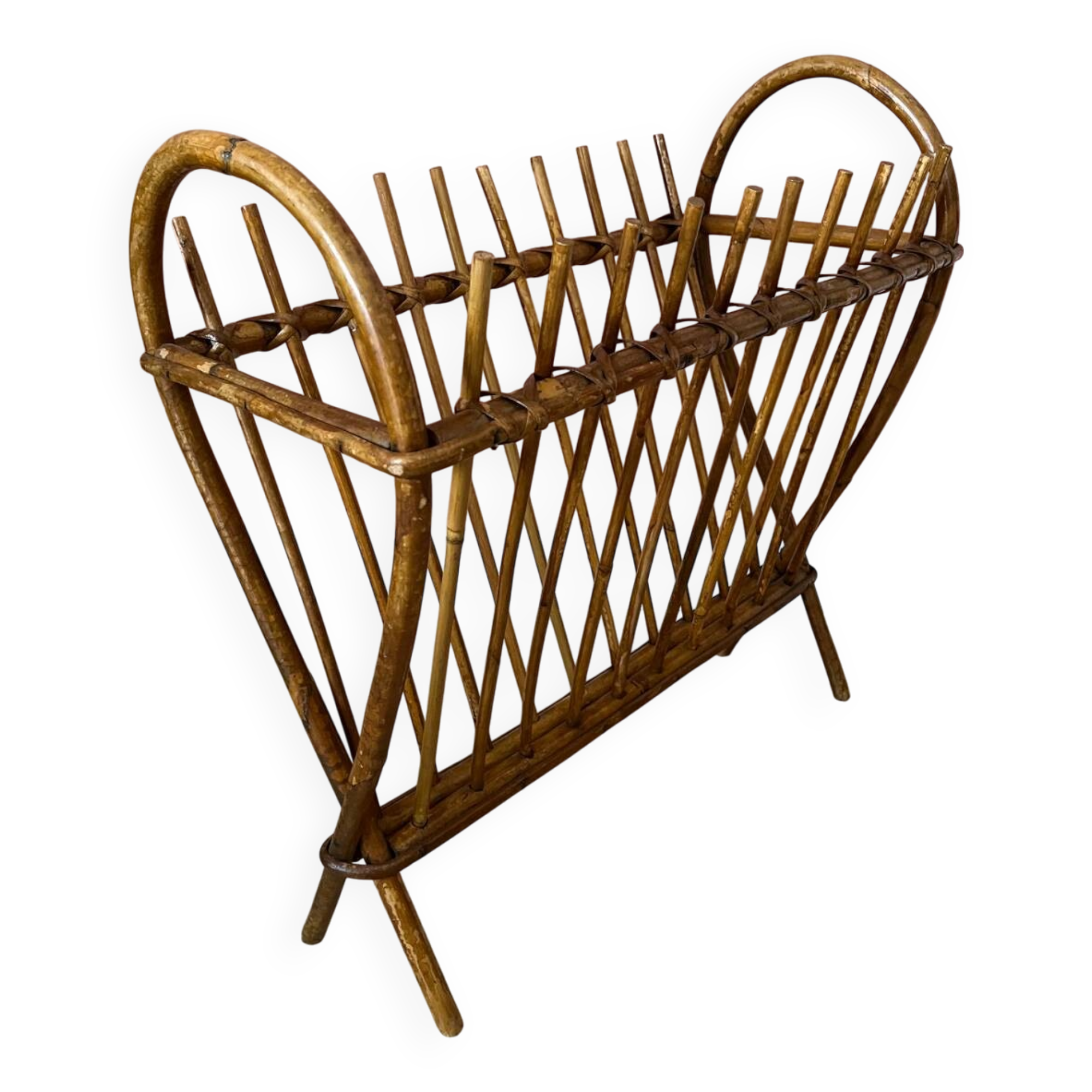 Rattan wicker magazine rack