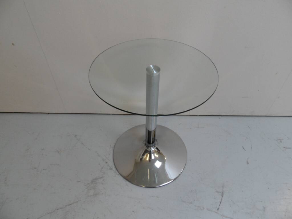 Vintage chrome round sidetable