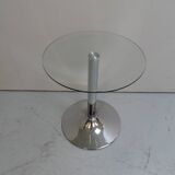 Vintage chrome round sidetable