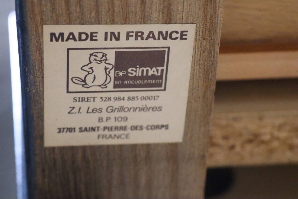 Vintage Simat edition desk in blackened wood, 1980