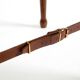 Rare 1990s safari stool with a teak frame and a seat made of brown saddle l
