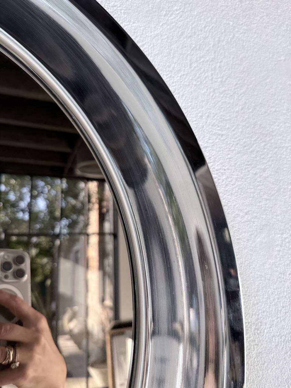 Miroir rond chrome Italie 1960