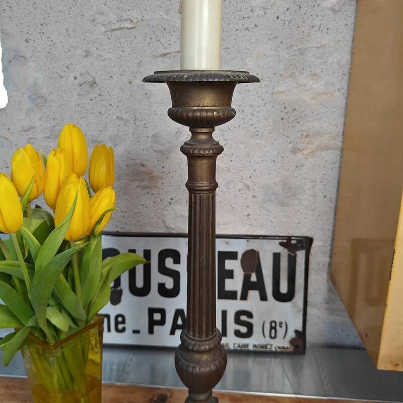 Antique brass lamp base