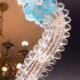 Classic Vintage Venetian Murano Bue Flower Glass Mirror, 1970s