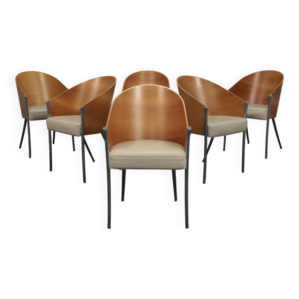 Ensemble de 6 chaises King Costes par Philippe Starck pour Driade, Italie, années 1990.