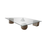 Italian Mid-Century Travertine Geometric Coffee Table attributed to Massimo and Lella Vignelli