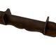 Vintage wooden wall shelve rack bookshelf in dark oak wood minimalist