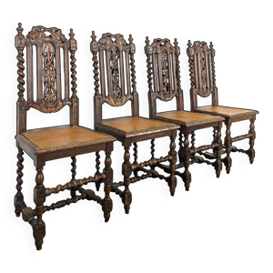 Série de 4 chaises Louis - xiii