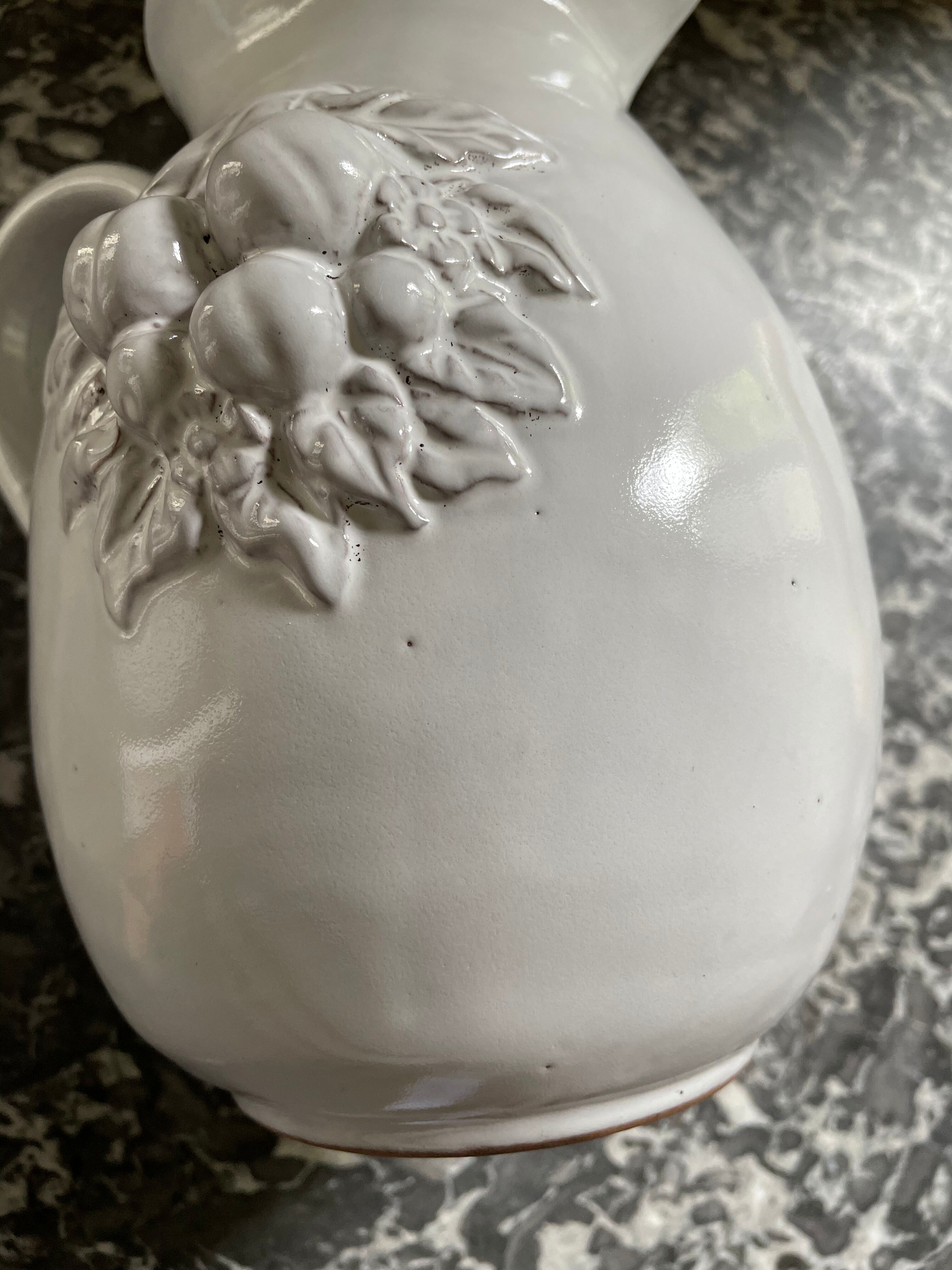 Pitcher in dabbling cherry decoration