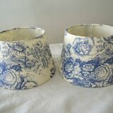 Pair of Jouy canvas lampshades