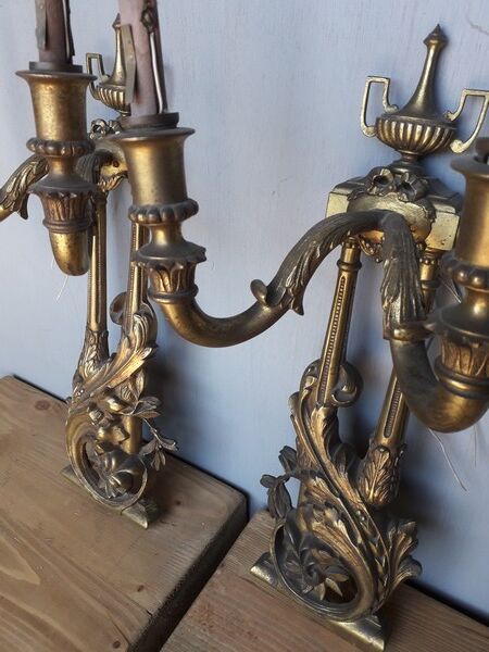 Paire d'applique en bronze st Louis XVI ep XIXem
