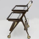 Mid-Century Italian Walnut and Brass Bar Cart, 1950