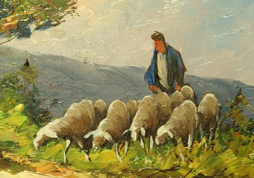 Tableau Berger Dans Arrière-pays Provençal, Fortuné Car (1905-1970)