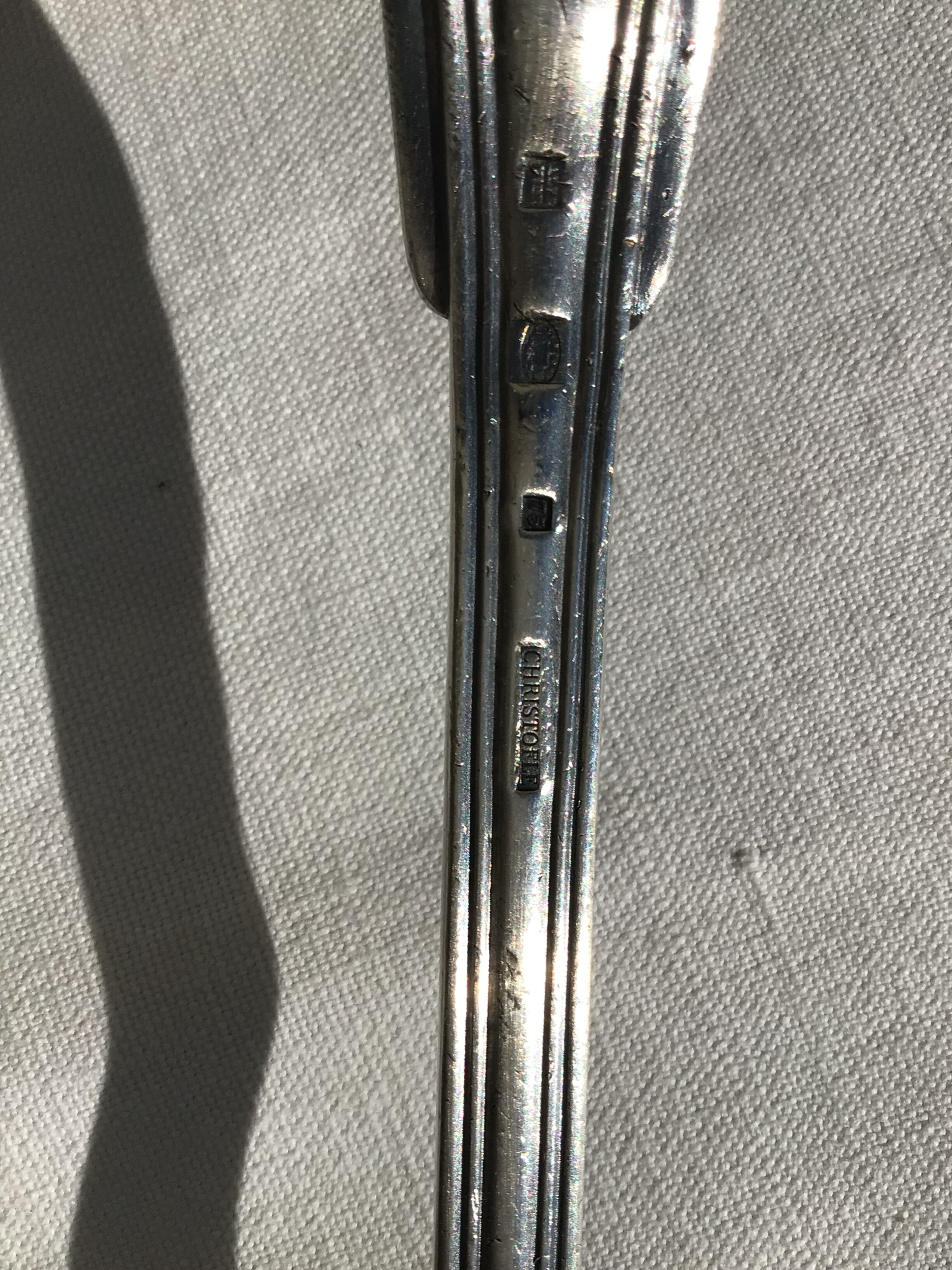 Ladle Christofle monogram TB silver metal old