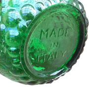 Large green Genie Empoli bubble glass bottle, Italy 1960s