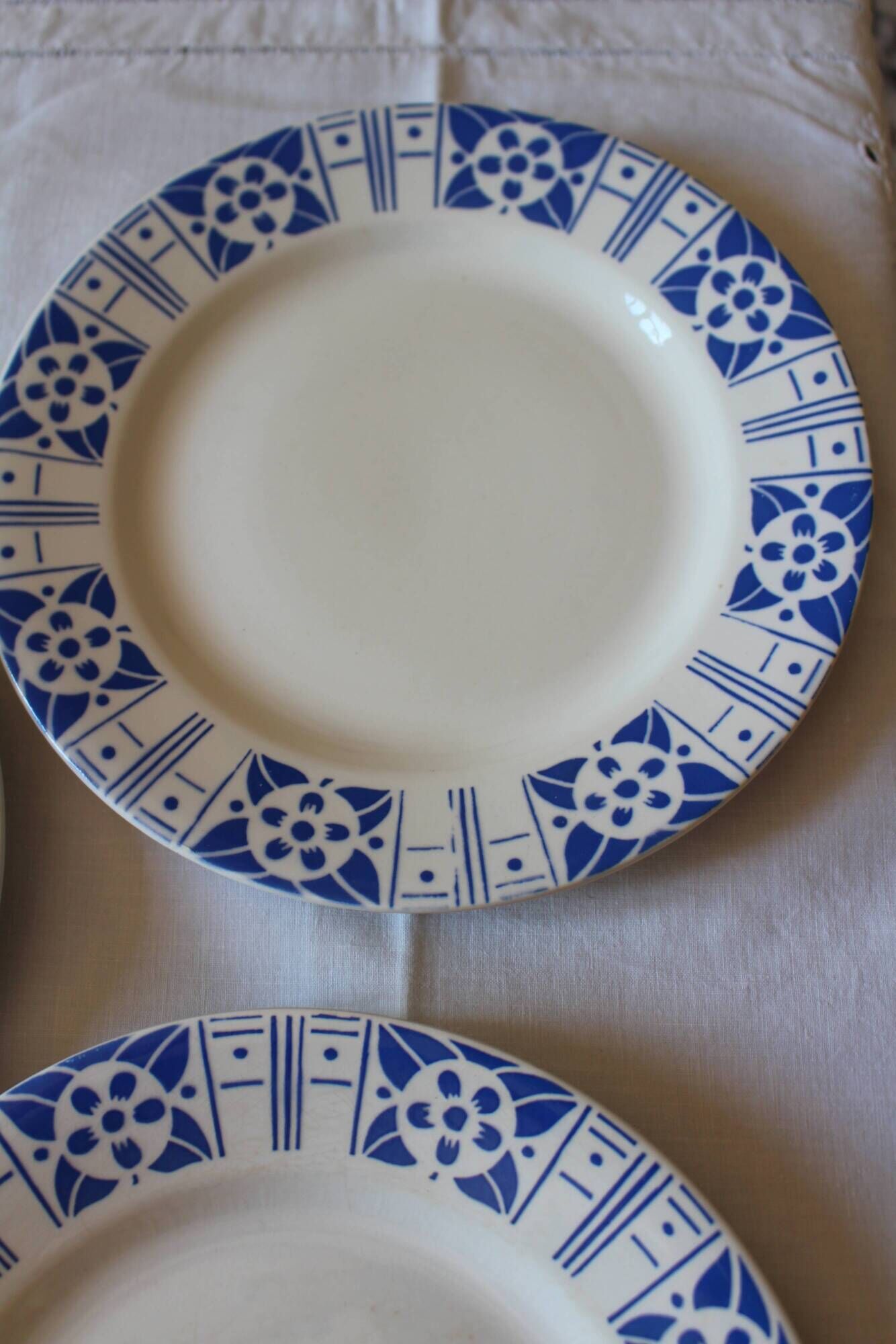 Lot 4 plates Saint Aubin Digoin Sarreguemines