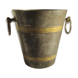 Champagne bucket in silver metal and brass