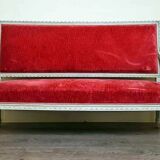 Magnificent Louis XVI 3-seater bench in lacquered wood