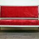 Magnificent Louis XVI three-seater bench in lacquered wood.